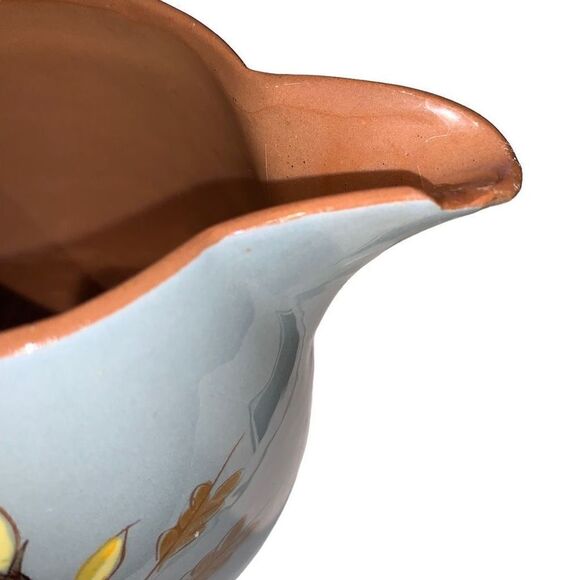 Stangl Pottery VNTG 50s Trenton, NJ “Golden Harvest” Hand-paint Pitcher Blue MCM - Picture 4 of 11